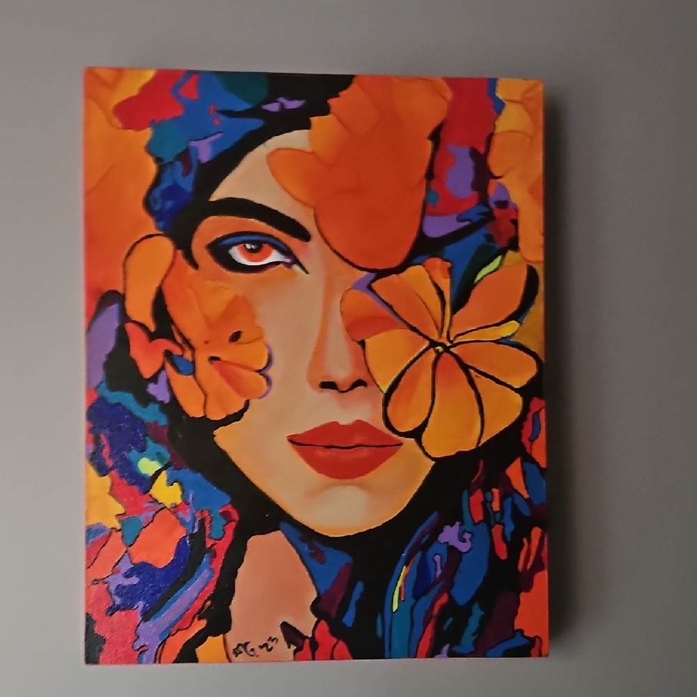 Vibrant Abstract Portrait Canvas Art